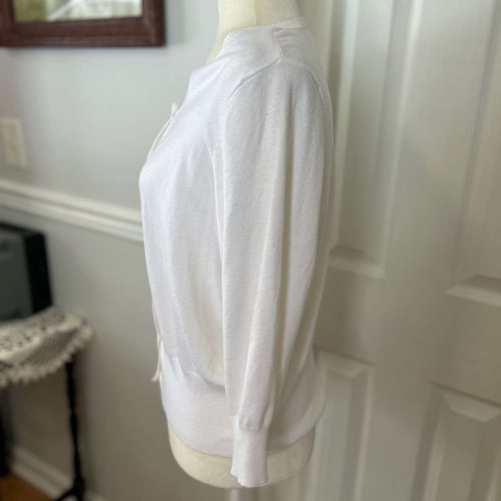 Cato Cardigan sweater woman size 14/16w button down 4/4 sleeves white - Picture 3 of 4